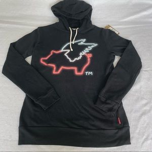 GLMR KLLS Women's  Size Large Black Cotton When Pigs Fly Hoodie #0112